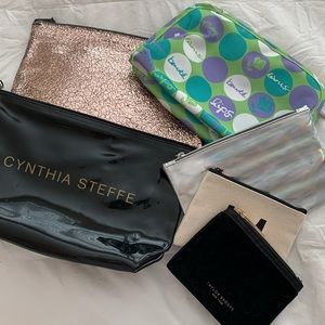 LOT of small mixed use 6 Travel Cosmetic Storage bags